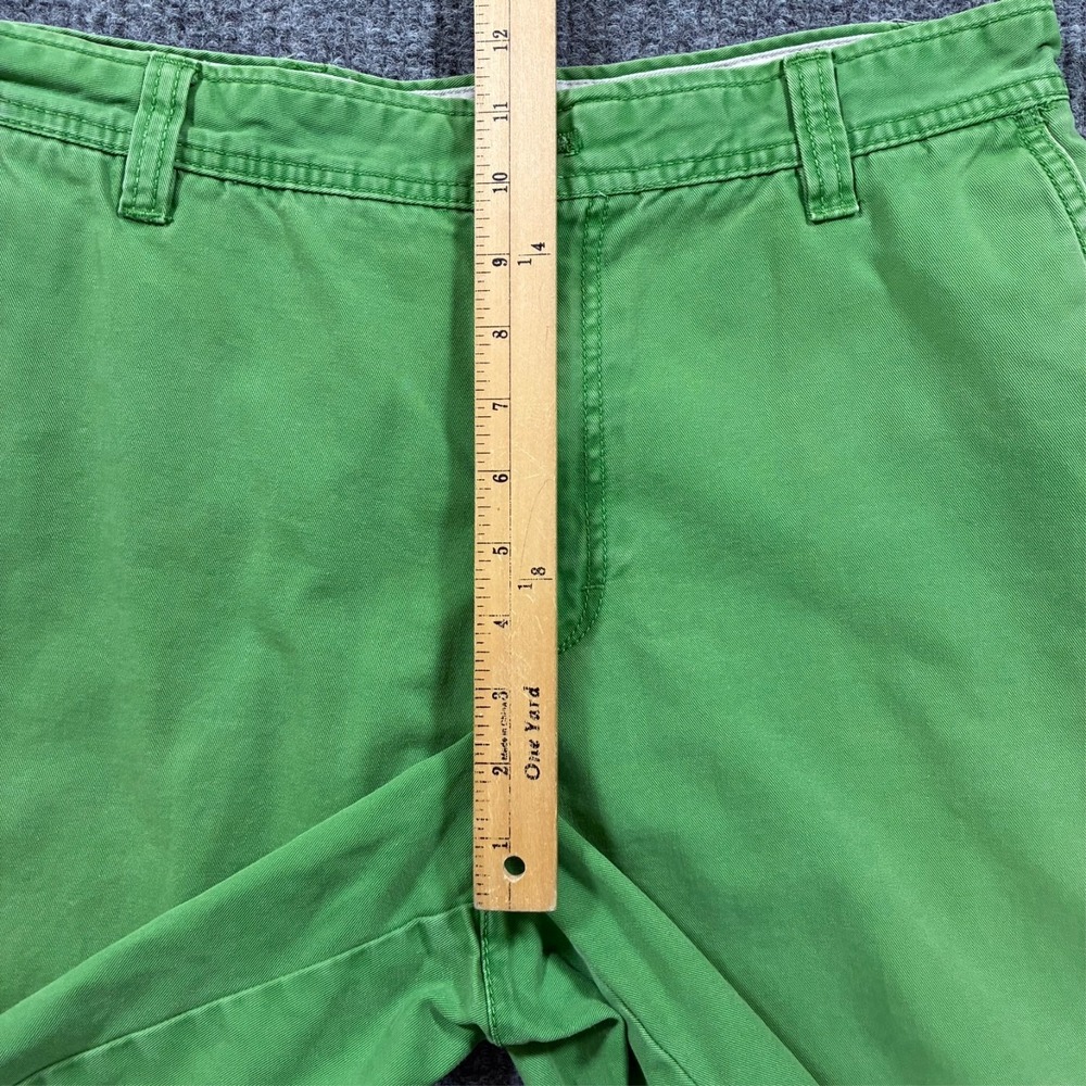 IZOD Saltwater Mens Chino Shorts Size 34 Green Cotton Flat Front Mid Rise Casua - Picture 6 of 9